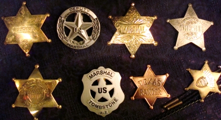 Old West Official Replica Sheriff Marshal Deputy Badges Bolero Ties