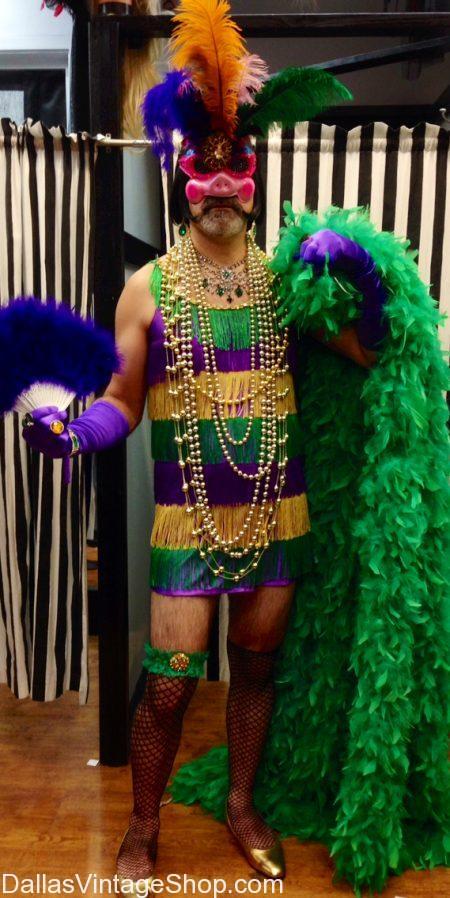 Insane Mardi Gras Flapper Party Dude Costume The Craziest Mardi Gras