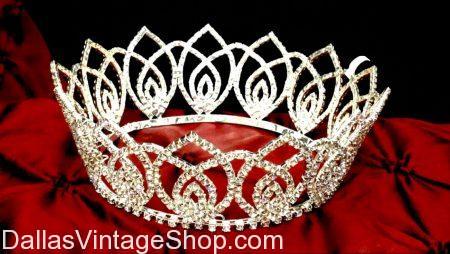 Teardrop Pattern Crown, Jeweled Ladies' Crown