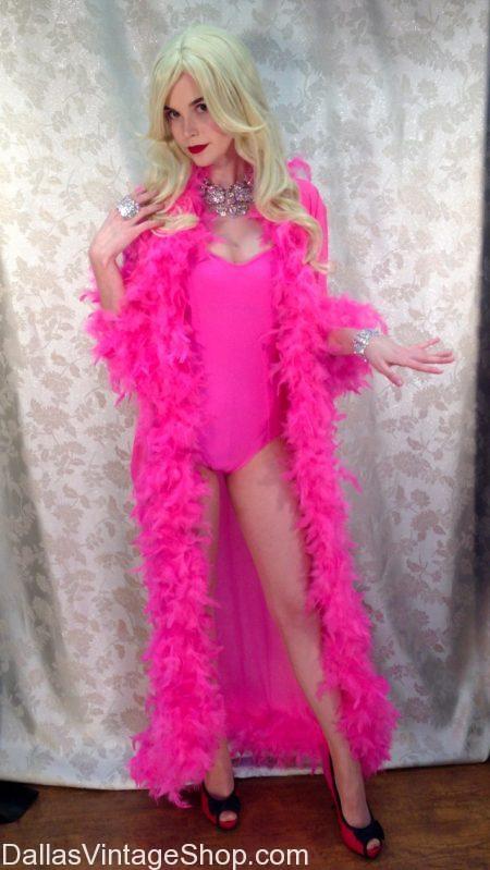 Hot Pink Silver Coloured Feather Boas for 20s 30s Baroque Fancy Dress Costume Accessory
