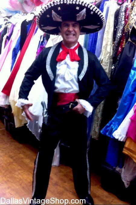 Get this Three Amigos Costume, Steve Martin Movie Character Outfits, Mexican Matador Costumes, Mexican Mariachi Attire, Sombreros and Mexican Folkloric Festival Coatumes at Dallas Vintage Shop.