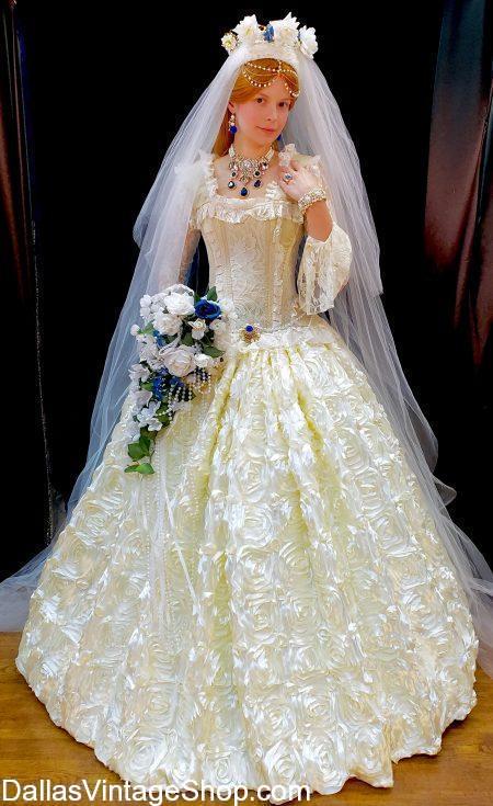 Renaissance Royalty Gowns, like this Renaissance Festival Royal Wedding Gown is in stock. We provide Renaissance Dresses for all Dallas area evnets.