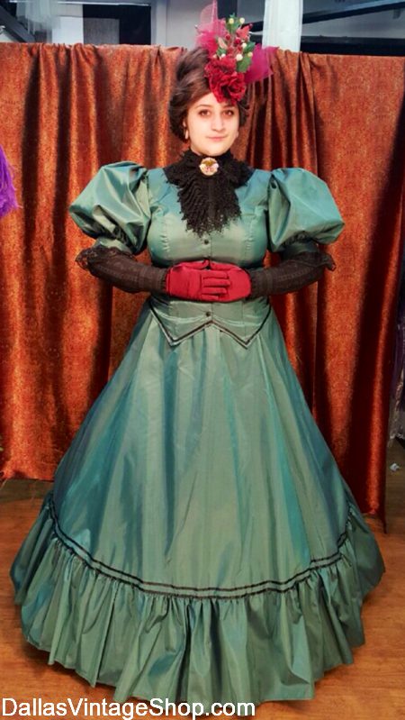 Belle Scrooge Fiancee Costume, Belle Christmas Carol Costume, Ebenezer Scrooge Fiancee Belle Costume, Belle Dickens Scrooge Fiancee Dress, Scrooge's Girlfriend Belle Attire from Dallas Vintage Shop.