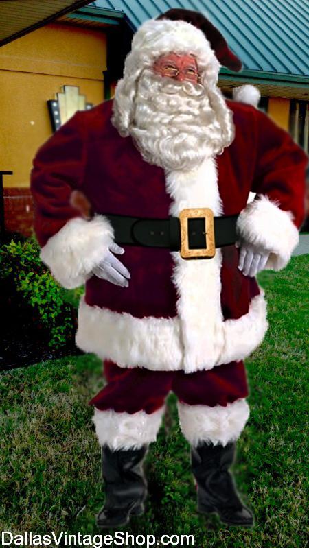 Professional Santa Suits, Majestic Santa Suit, Ultra Supreme Santa Outfits are in stock at Dallas Vintage Shop