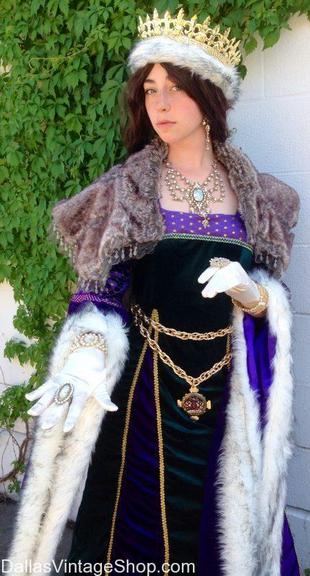 Renaissance Queen Costume, Scarborough Fair Queen Costume, Royalty Costumes Dallas, Renaissance Royalty Costumes Dallas
