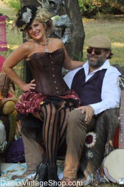 Victorian Old West Town Baron & Baroness, Scarborough Fair Steampunk Town Baron & Baroness, Steampunk Corsets, Victorian Steampunk Ladies Costumes, Victorian Steampunk Ladies Hats, steampunk accessories, Steampunk Couple Outfits, Steampunk Couples Outfits Dallas, 