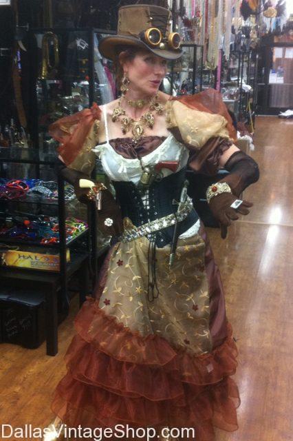 Ladies Victorian Steampunk Wild West Saloon Girl Fancy Dress Costume Outfit
