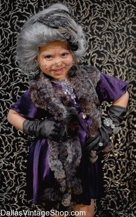 Sophisticated Centenarian Little Girl 100th Day School Old Lady Costume