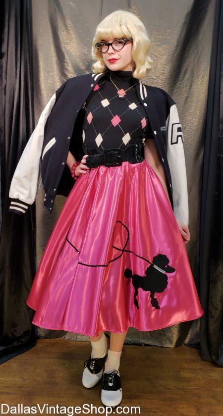 Pink lady costume with poodle skirt hotsell