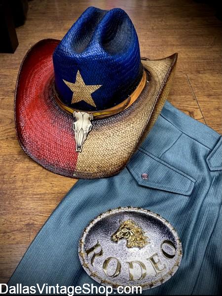 TEXAS FLAG STRAW HAT: Handsome, Lone Star State Cowboy Hat