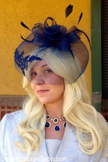 Royal blue wedding hats best sale for sale