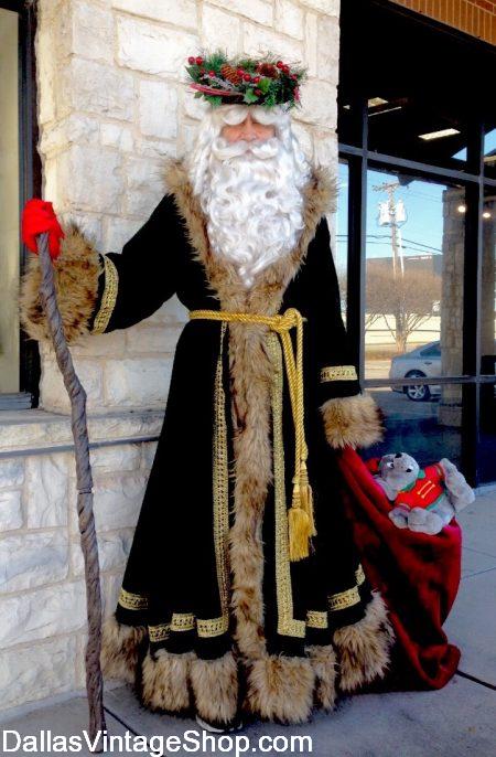 Father Christmas Historical Father Christmas Robe Head Wreath Wig Beard Dallas Vintage Clothing Costume Shop