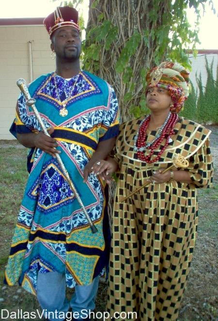 African Tribal King & Queen Costumes, - Dallas Vintage Clothing & Costume  Shop