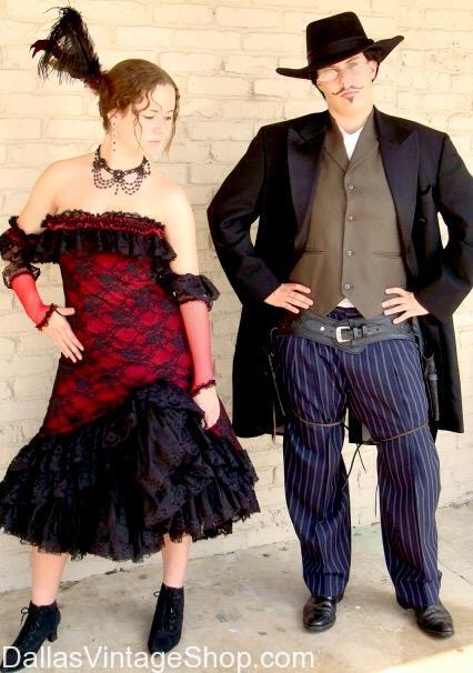 Doc Holliday & Kate Old West Outfits, Gambler & Saloon Girl Costumes -  Dallas Vintage Clothing & Costume Shop