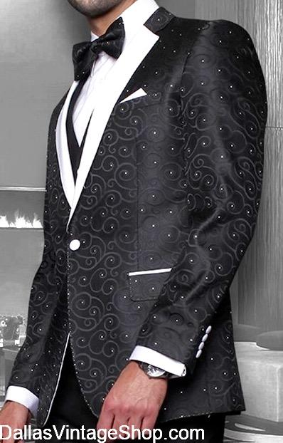 MEN'S GALA TUX FASHIONS: Gala Tuxedo Jackets; Fancy Gala Ball Fashions for Men.