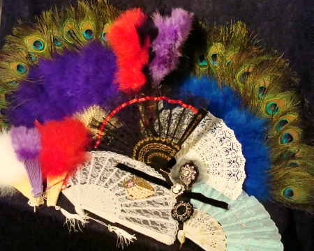 Fancy Victorian Fans, Marabou, Peacock, Lace