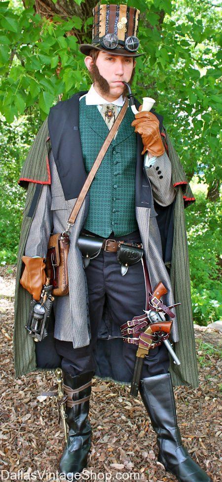 Great STEAMPUNK Costume Ideas, Abe Lincoln Vampire Hunter Movie Steampunk  Costume, Steampunk Mens Fashions, - Dallas Vintage Clothing & Costume Shop