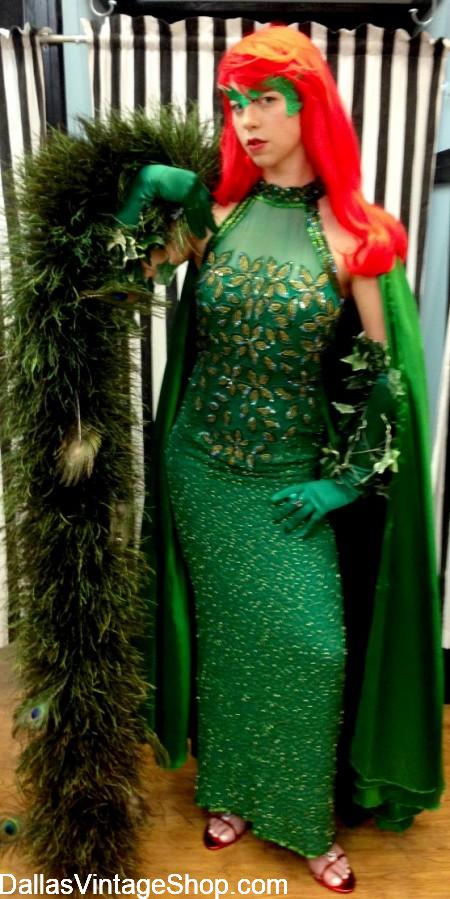 Glamorous Poison Ivy Costume: Green Gala Gown Costume Ideas