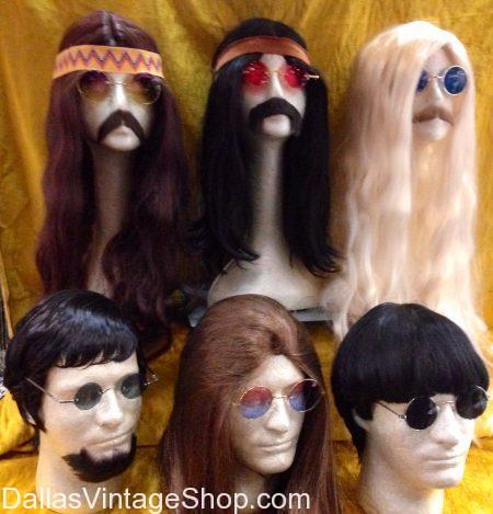 Mens Long Hair Hippie Freak Wigs Mens 1960s Wigs Mens Hippie