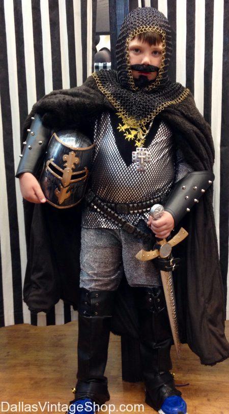 KID'S SCARBOROUGH RENIASSANCE FESTIVAL COSTUMES: Look at this Knight Costume that is perfect for Kid's Historica, Kid's Theatrical, Scarborough Renaissance Festival or Kid's Medieval Knight Costume from Dallas Vintage Shop.