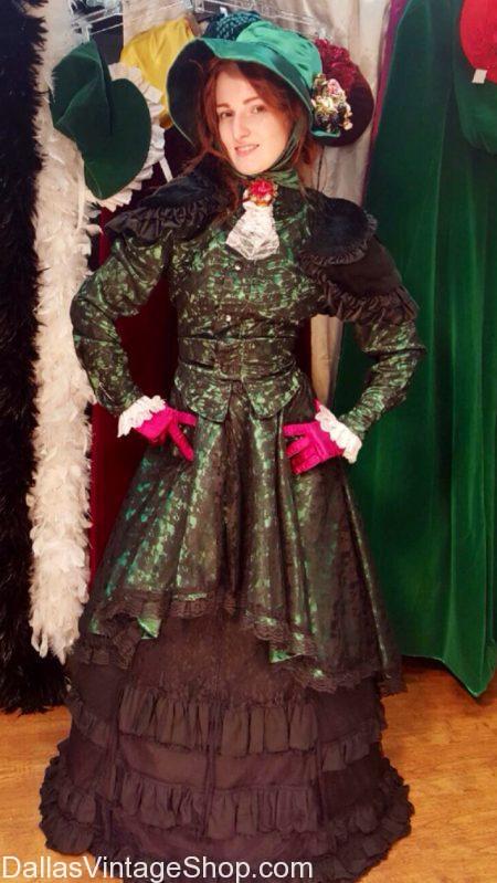 Dickens Ladies Attire, Dickens Period Costumes, Dickens Christmas Carol Characters Costumes, Dickens Deluxe Costumes and more are from Dallas Vintage Shop.