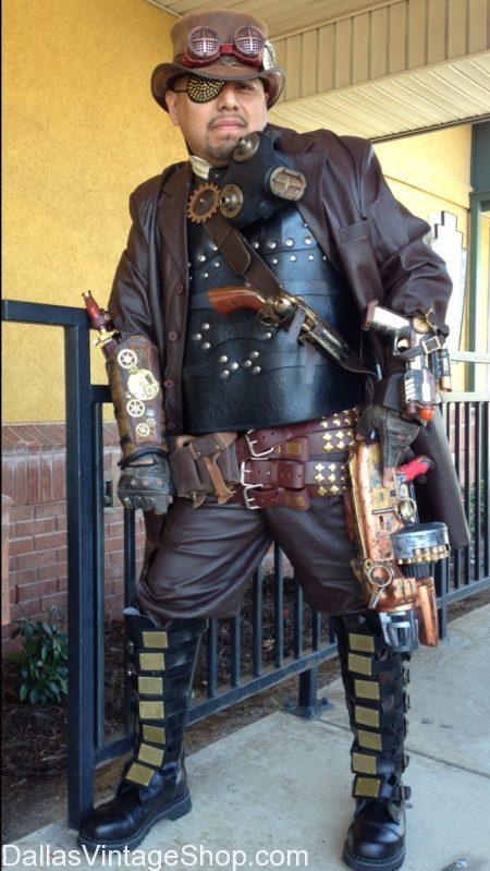 Steampunk Leather Men's Clothing, Leather Men's Top Hat and Coat ...