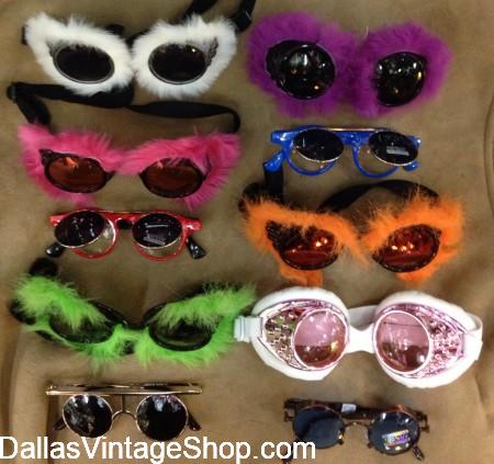 BURNING MAN FACE GEAR: Goggles, Furry Funky Burning Man Goggles, Neon Fuzzy Goggles & Crazy Aviator Goggles for Curiouser & Curiouser Burning Man Gear.