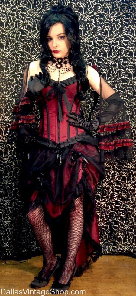 Black Steampunk Victorian Saloon Girl Burlesque Bustle Skirt Size S /& L