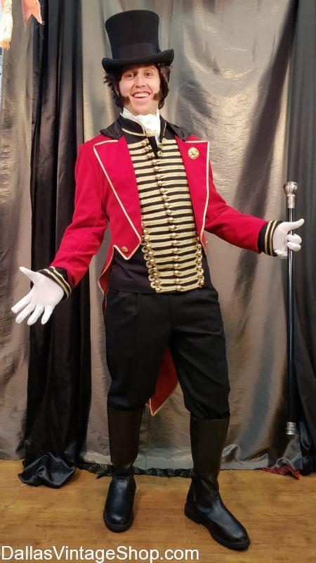 We have this Circus Costumes The Greatest Showman, PT Barnum, The Greatest Showman, Hugh Jackman Circus Attire and more. Get Circus Attire Dallas, Circus Carnival Costumes, Circus Costume Rentals, circus costumes, Circus Freaks Costumes, Circus Makeup, Circus Red Tailcoats, Circus Ringmaster Costume, Circus Ringmaster Tail Coat, Hugh Jackman Circus Attire, PT Barnum Circus Ringmaster Outfit, Quality Circus Character Costumes, The Greatest Showman Circus Costumes, Theatrical Circus Costumes and Accessories.