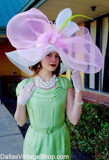 Kentucky Derby Sinamay Hats we have in stock may be Huge, Oversized, Bodacious or Flamboyant or Regular Size Modern Sinanay Derby Day Hats, Fascinators or Whimsies.