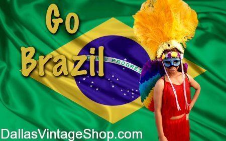 Brazil Costumes, International Costumes, Brazilian Carnival, Brazilian Exotic Costumes & Brazilian Sports Fan Costumes are available at Dallas Vintage Shop.