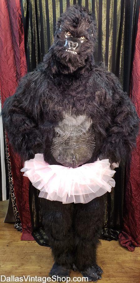 We have a Theatrical Circus Gorilla Costume, Gorilla in a Tutu Outfit and many Circus Animal and Popular Circus & Carnival Character Costumes in stock.