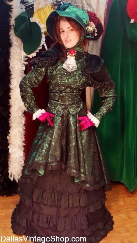 A Christmas Carol Fanny Costume, Dickens Scrooge's Sister Fanny Costume, A Christmas Carol Theatrical Wardrobes, Dickens Christmas Carol Characters Costumes are in stock at Dallas Vintage Shop..
