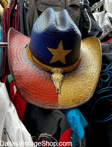 Texas Flag Cowboy Hat, best Texas Flag Cowboy Hat you'll ever find is in stock at Dallas Vintage Shop.