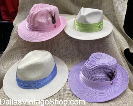 Kentucky Derby Men Hats, Panamas, Spring Fashions, Straw, Paper, Pastel Men's Hats, Derbies, Skimmers...
