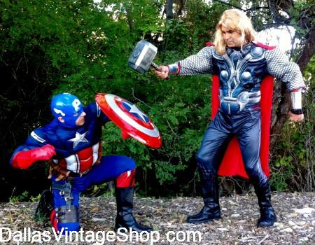 Fan Expo Dallas Comic Costumes like Captain America & Thor are at Dallas Vintage Shop.