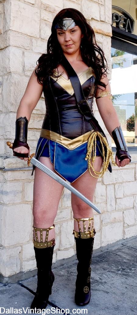 Superheroes Wonder Woman Costume, Superheroes & Villain Fan Expo Costumes are at Dallas Vintage Shop.