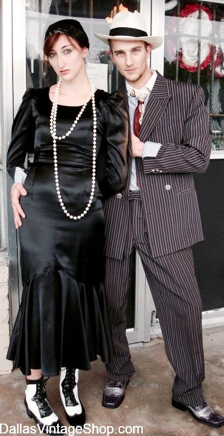 Famous Couples Costume Ideas, Bonnie & Clyde Famous Couple Outfits from Dallas Vintage Shop.