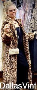 Full Length Fur & Faux Fur Coats, Animal Print Coats & Jackets, Exotic Fur & faux Fur Wraps, Stoles & Full Length Long Coats from Dallas Vintage Shop for Mob Wives Attire.