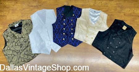 Bridgerton Men's Costumes: Bridgerton Men's Vests, Dress Shirts, Jabots, Ruffled Shirts, Ascots, Neckwear and Regency gentlemen's Tailcoats are in stock at Dallas Vintage Shop.