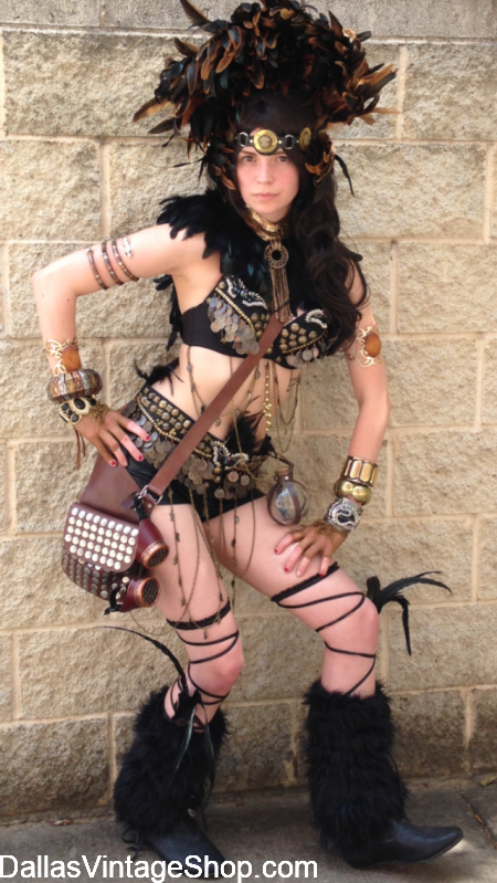 Burning Man Theme 2024 Tribal Alice in Wonderland Outfit. Get your basic Alice outfit and modify it. Then make it Curious by adding Tribal Gear from our unlimited supply.