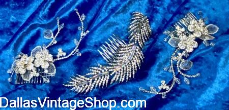 Bridgerton Dresses, Hair Combs, Regency Hairdo Wigs, Hair Adornments, Necklaces, Earrings, Bracelets, Gloves & Rings are in stock at Dallas Vintage Shop.