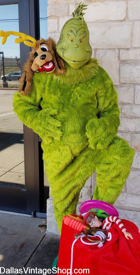 Grinch Costumes: Grinch Movie Costumes, Grinch Deluxe Fur Costume, Grinch Plush Fur Outfit, Grinch Masks & Grinch Santa Clause Outfits.