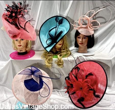 Fascinators Dallas: New, Trendy, Unique, OOAK & Customized Whimseys, Fascinators & Wide Brim Hats. Simamay, Organza, Cottons, Fibers, Mixes & Embellishments. Fascinators Dallas: Best Dallas Ladies Fascinators at Dallas Vintage Shop.
