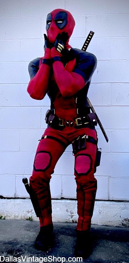 DEADPOOL COSTUME: Marvel Universe Anti-hero Wade Wilson Costume for sale at Dallas Vintage Shop. Get all your favorite Marvel & DC Comics Characters at Dallas Vintage Shop. DEADPOOL COSTUME: Marvel Universe Anti-hero Wade Wilson Costume for sale at Dallas Vintage Shop.