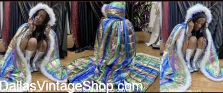 Who has BURNING MAN FUTURISTIC GEAR for 2025 "Tomorrow Today" Costume Ideas? Get LED Fur Capes, Cloaks & Night Time Desert Clothing at Dallas Vintage Shop. WHERE TO FIND BURNING MAN FUTURISTIC GEAR: 2025 "Tomorrow Today" led Fur Capes, Cloaks & Night Time Desert Clothing.