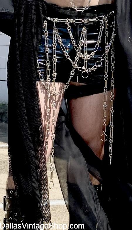 BURNING MAN MEN'S COSTUMES: Huge Collection of Futuristic Mystical Sear Jewelry, Chain Belts & Other Eclectic Accessories