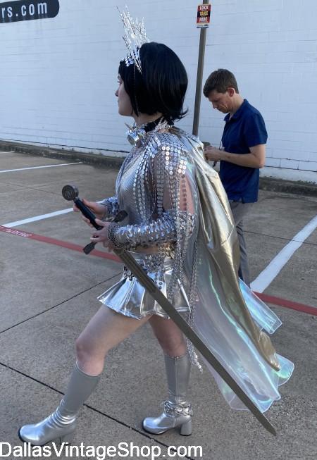 BURNING MAN BEST LADIES COSTUMES: The Best Ideas, like this Glamorous Joan of Arc Outfit is from Dallas Vintage Shop.