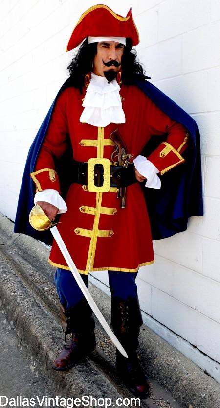 PIRATES COSTUME: Look at this Captain Morgan, Superior Pirate Costume. Looks just like the Captain Morgan Logo, TV Commercial or better. We have other Killer Pirate Captain Outfits. We have the largest Selection of Superior Pirate Costumes anywhere. You will find Killer Pirate Captain Coats, Superior Pirate Hats, Fancy Pirate Ruffled Shirts, Captain Coat in all colors including Blue. Get Detailed Complete Outfit or just the pieces or accessories you need. Get any Famous Movie, Historical or Novel Pirate Characters Outfits. We also have Black Sails Pirates Attire, Pirates of the Caribbean Pirates Garb, Pirate Hats, Pirate Wigs,Pirate Swords, Pirate Flintlock Pistols, Pirate Baldrics & Belts and anything you need to complete your outfit is at Dallas Vintage Shop. PIRATES COSTUME: We have this Captain Morgan, Superior Pirate Costume.