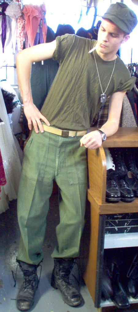 GI from the 60's, 1960's Vietnam Soldier Costume, 60s Mens Costume Ideas, Vietnam War Era Attire, Vietnam War Era Costumes,  Mash TV Show Costumes 